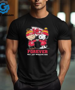 Charlie Brown Fist Bump Snoopy Kansas City Chiefs Forever Not Just When We Win Shirt