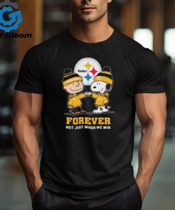 Charlie Brown Fist Bump Snoopy Pittsburgh Steelers Forever Not Just When We Win Shirt