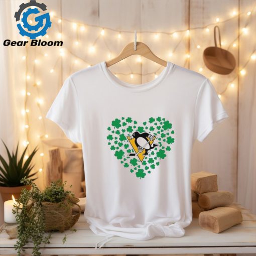 Clover Leaf St Patrick’s Day Pittsburgh Penguins Heart Shirt