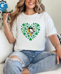 Clover Leaf St Patrick's Day Pittsburgh Penguins Heart Shirt