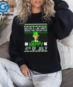 Easter is like goats because trees can buy a fish happy St. Patrick’s day Joe Biden Leprechaun hat shirt