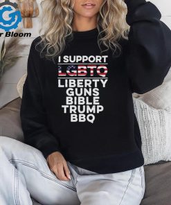 I Support LGBTQ Liberty Guns Bible Trump Bbq Shirt