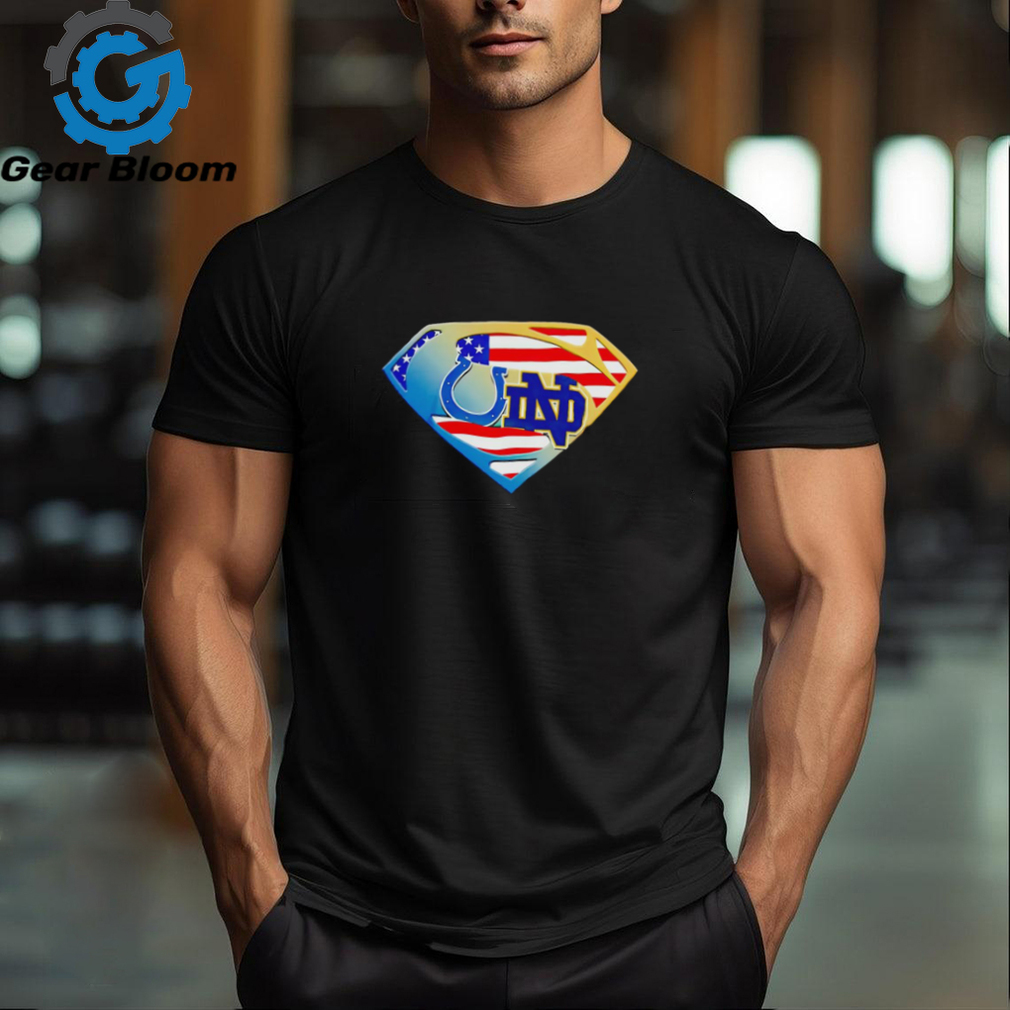 Indianapolis Colts and Notre Dame Fighting Irish Superman sports shirt Indianapolis Colts and Notre Dame Fighting Irish Superman sports shirt
