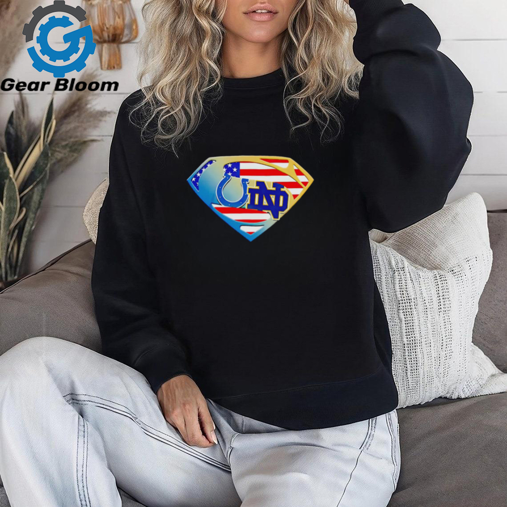 Indianapolis Colts and Notre Dame Fighting Irish Superman sports shirt Indianapolis Colts and Notre Dame Fighting Irish Superman sports shirt
