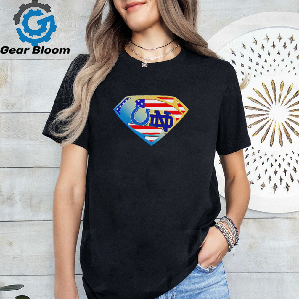 Indianapolis Colts and Notre Dame Fighting Irish Superman sports shirt Indianapolis Colts and Notre Dame Fighting Irish Superman sports shirt