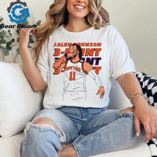 Jalen Brunson 11 New York Knicks Three Point T Shirt