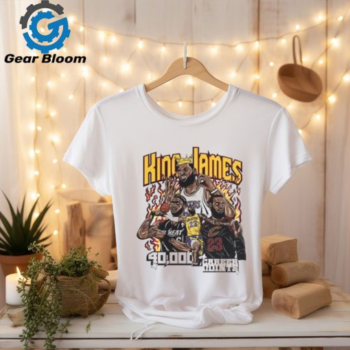 King Lebron James 40000 Career Points Fire T Shirt