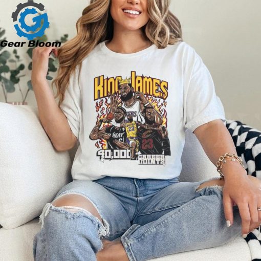 King Lebron James 40000 Career Points Fire T Shirt