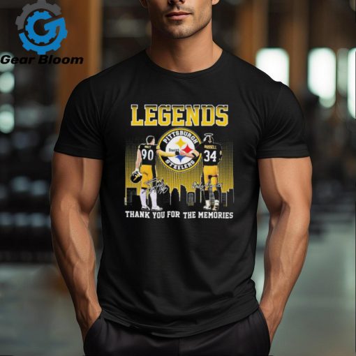 Legends Jj Watt And Bill Russell Pittsburgh Steelers Thank You For The Memories Signatures Shirt