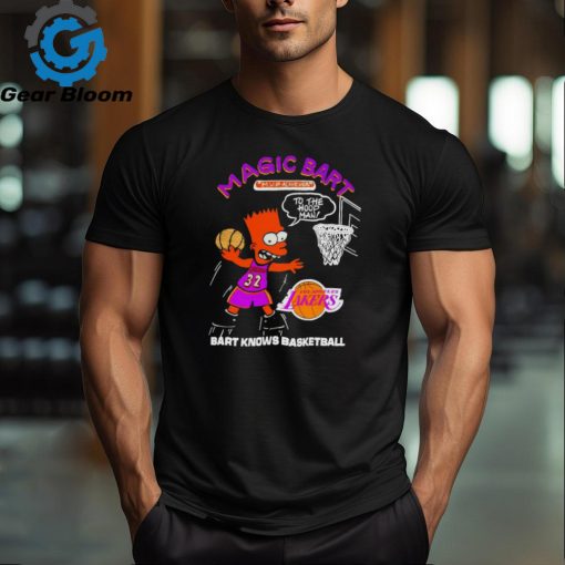 Los Angeles Lakers Magic Bart Simpson knows basketball shirt