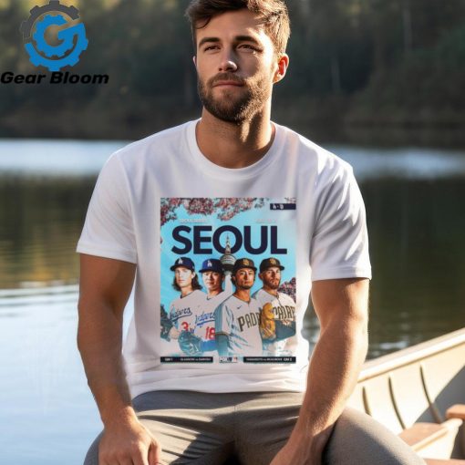 Los angeles dodgers take on the san diego padres in the seoul series shirt