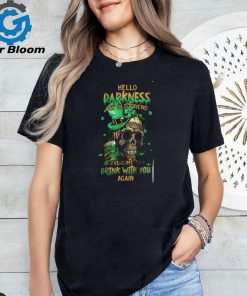 Men’s St. Patricks Day St. Patricks Day Hello Darkness My Old Friend Beer Skull Print T Shirt