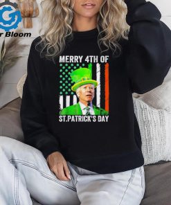 Merry 4th of St. Patrick’s day Joe Biden Leprechaun hat flag shirt
