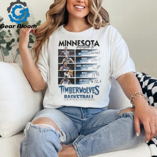 Minnesota Timberwolves Starting 5 Basketball Signatures shirt