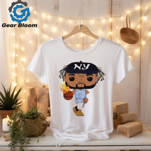 North Carolina Tar Heels RJ Davis 4 fire dribble cartoon shirt