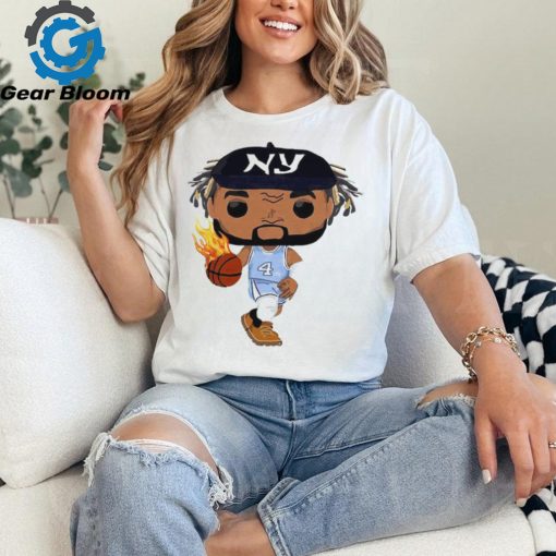 North Carolina Tar Heels RJ Davis 4 fire dribble cartoon shirt