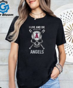 Official Skull I Live And Die With My Los Angeles Angels Shirt