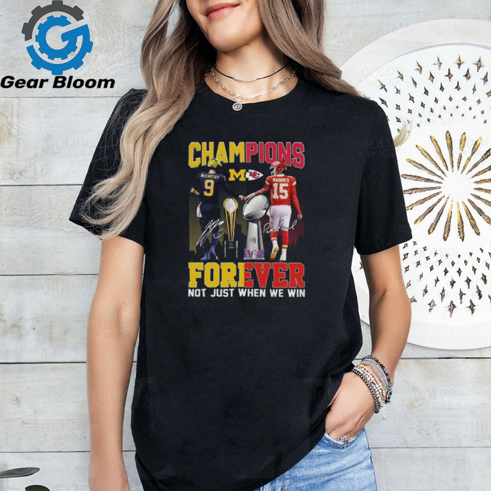 Official champions Jj Mccarthy And Patrick Mahomes Forever Not Just When We Win Signatures Shirt Official champions Jj Mccarthy And Patrick Mahomes Forever Not Just When We Win Signatures Shirt
