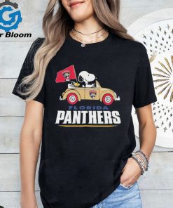 Peanuts Snoopy And Woodstock On Car Florida Panthers Hockey Shirt