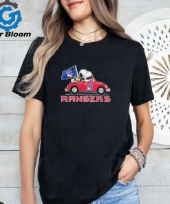 Peanuts Snoopy And Woodstock On Car New York Rangers Hockey Shirt