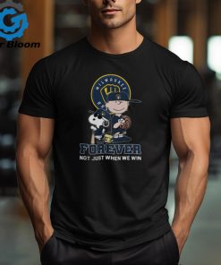 Peanuts Snoopy Charlie Brown x Woodstock Milwaukee Brewers Forever Not Just When We Win Tee shirt