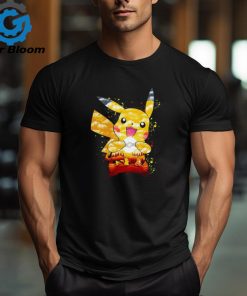 Pokemon Pichu Pikachu and Raichu electric evolution painting shirt