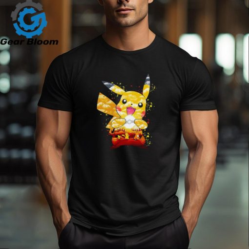 Pokemon Pichu Pikachu and Raichu electric evolution painting shirt