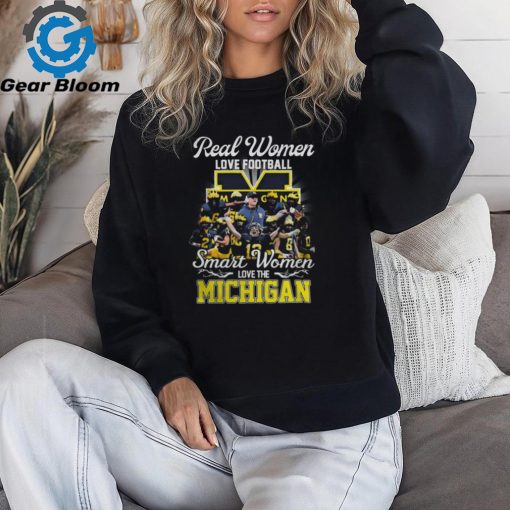 Real Women Love Football Smart Women Love The Michigan Wolverines Players 2023 Shirt