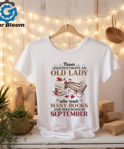 September x An old lady who reads many books shirt