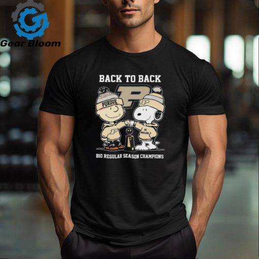 Snoopy And Charlie Brown Purdue Boilermakers Back To Back Big Ten Regular Season Champions Shirt