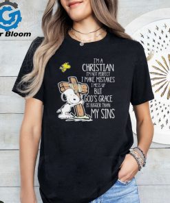 Snoopy I’m a Christian I’m not perfect I make mistakes I mess up but god’s grace shirt