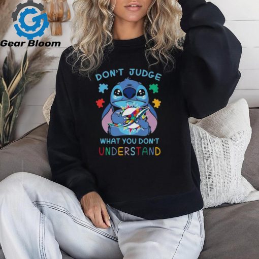 Stitch Miami Dolphins Autism Awareness Don’T Judge What You Don’T Understand Shirt