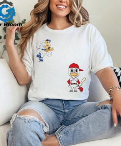 Texas Rangers VS Los Angeles Angels MLB 2024 mascot cartoon baseball shirt