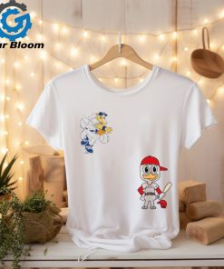 Texas Rangers VS Los Angeles Angels MLB 2024 mascot cartoon baseball shirt