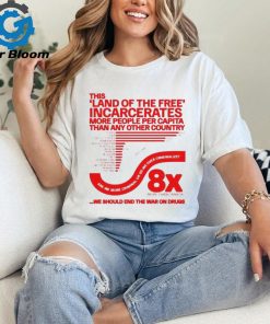 This land of the free incarcerates more people per capita than any other country we should end the war on drugs shirt