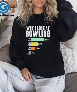 Why I lose at bowling the ball the pins the lane my fault shirt