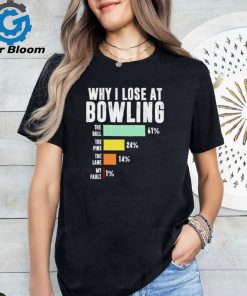 Why I lose at bowling the ball the pins the lane my fault shirt