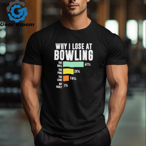 Why I lose at bowling the ball the pins the lane my fault shirt