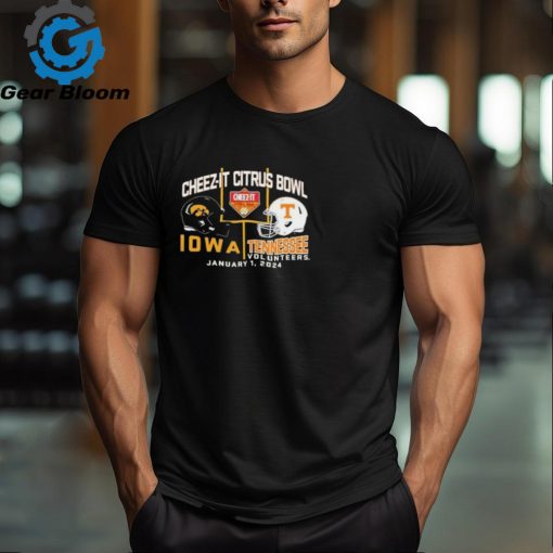 2024 Citrus Bowl Iowa Hawkeyes vs. Tennessee Volunteers Dueling Helmet Shirts