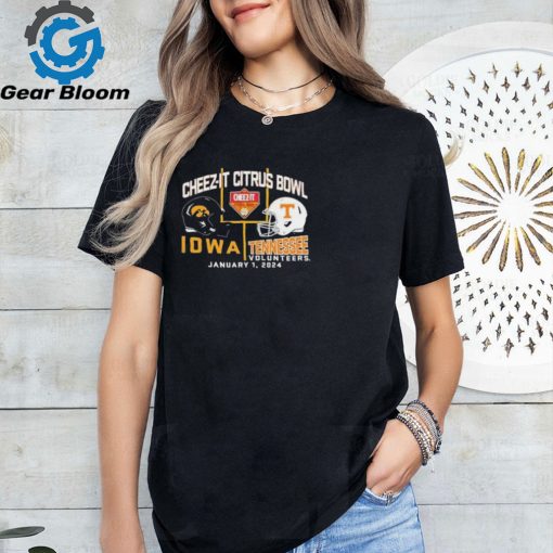 2024 Citrus Bowl Iowa Hawkeyes vs. Tennessee Volunteers Dueling Helmet Shirts