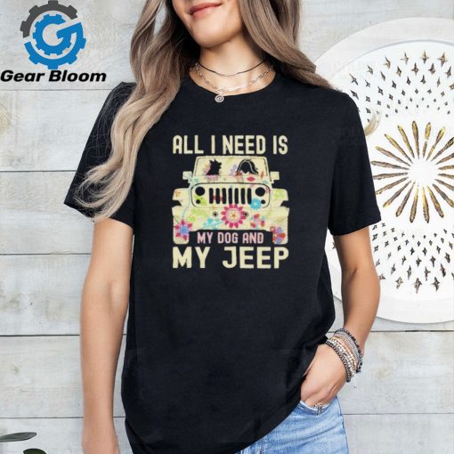 All I need is my dog and my jeep retro shirt