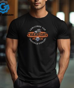 Challenge Cup Champions Sheffield Steelers Logo 2024 Black T Shirt