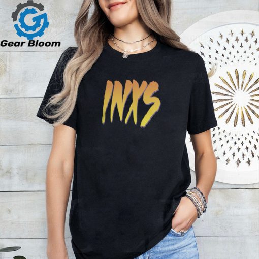 INXS Merch INXS Brush Logo Black T Shirt
