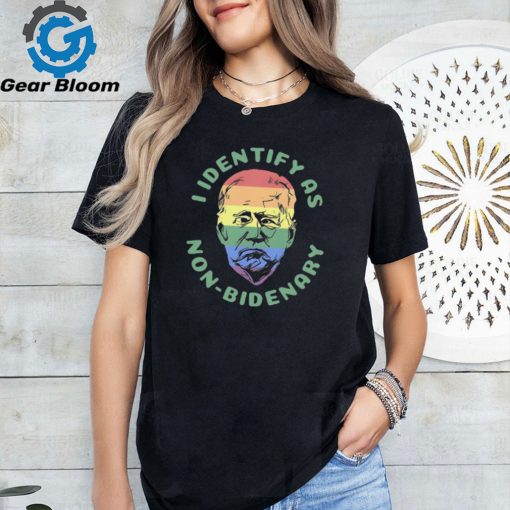 LGBT Pride Joe Biden I identify as non Bidenary funny face shirt