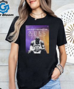 LeBron James Fifth Player In NBA History With 25 PTS 10 REB 15 AST 5 STL Classic T Shirt