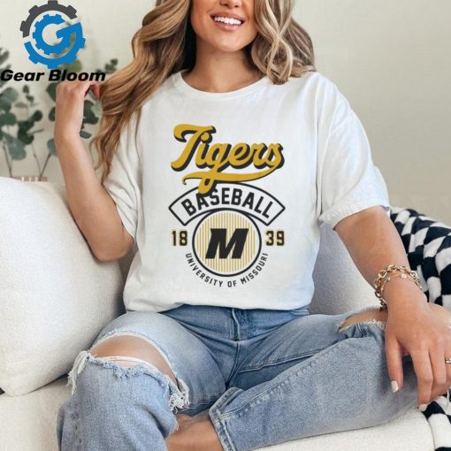 Mizzou Tigers Baseball Stripes Off White T Shirt