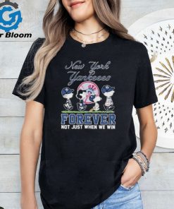New York Yankees Snoopy Baseball Fan Forever Not Just When We Win Love T Shirt