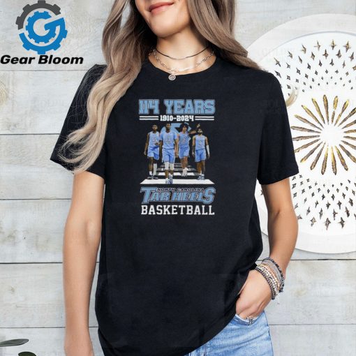 North Carolina Tar Heels Basketball 114 Years 1910 2024 T Shirt