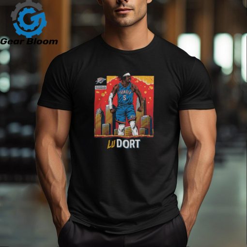 OKC Thunder Luguentz Dort Skyline Player T Shirt