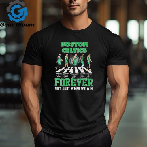 Official Boston Celtics Team Abbey Road Forever Not Just When We Win Signatures Shirt